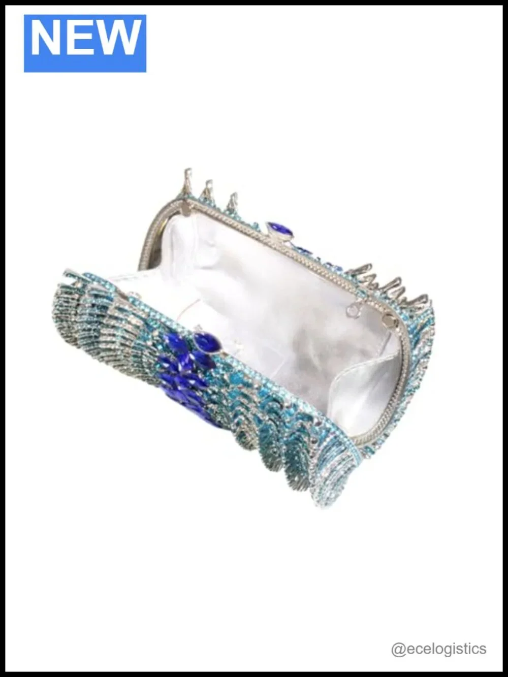 Rhinestone Evening Clutch Faux Leather Wedding Purse Bridal Prom Handbag Party